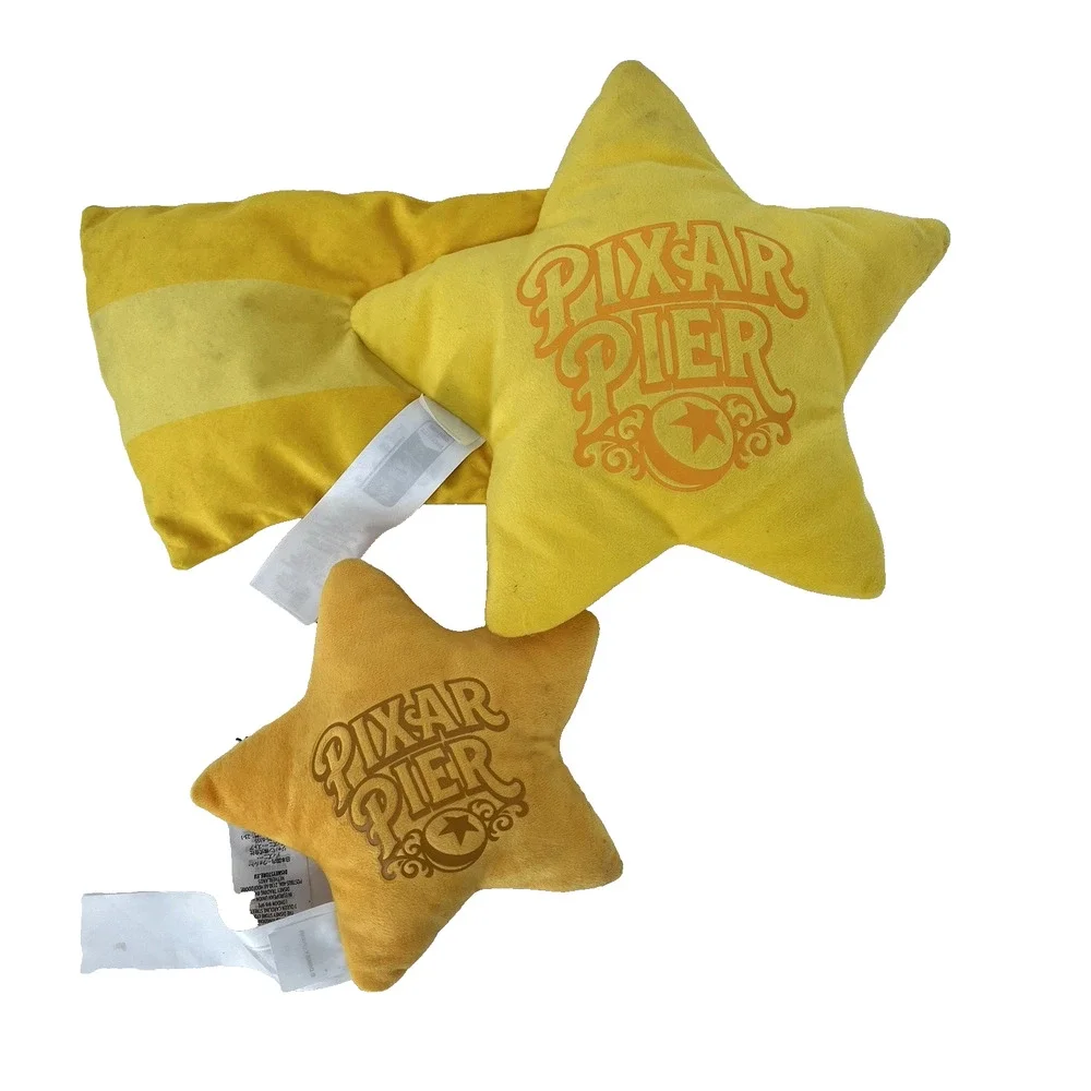 Disney Parks Pixar Pier La Luna Shooting Star Plush Lot of 2 Star Pillows